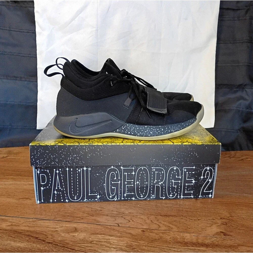 Nike PG 2.5 Paul George Black Platinum Mens 12 BQ8452-004 Box Swoosh Loose